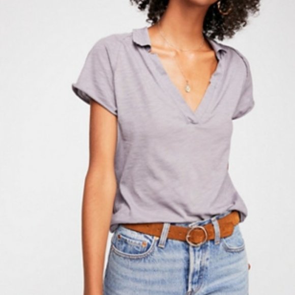 2 for $20 ❤️ Free People Pop Your Collar Tee - Picture 2 of 5